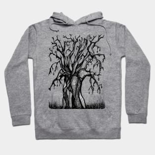 Pink Baobab Artistic Line Drawing Hoodie